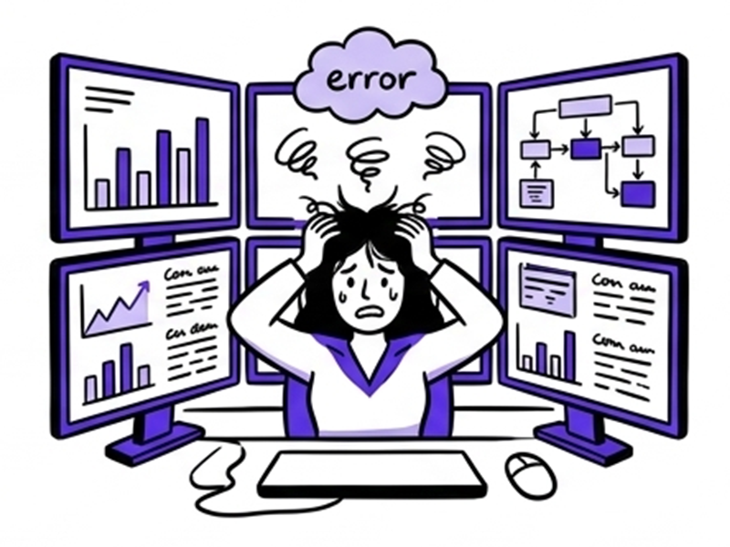 Persona estresada por exceso de información