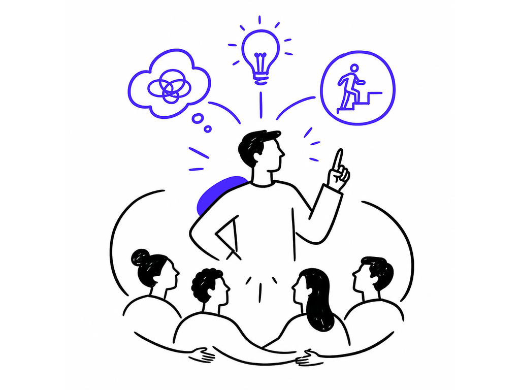 "Equipo colaborando y generando ideas en conjunto, símbolo de pensamiento crítico y creatividad"